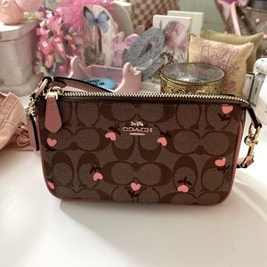 Coach Signature Heart Canvas Bag